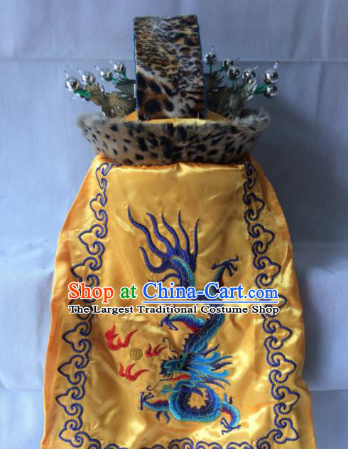 Chinese Beijing Opera Emperor Hat Traditional Peking Opera Imperator Headwear for Men