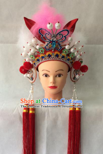 Chinese Beijing Opera Blues Hair Clasp Traditional Peking Opera Female Swordsman Hair Accessories for Women