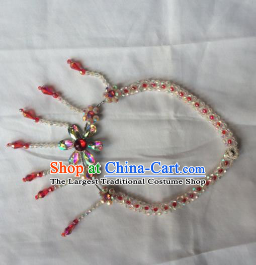 Chinese Beijing Opera Princess Beads Tassel Necklace Traditional Peking Opera Diva Necklet Accessories for Women