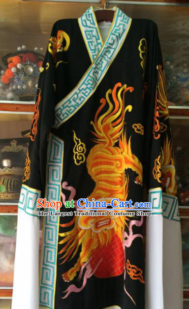 Chinese Beijing Opera Takefu Black Embroidered Robe Traditional Peking Opera General Costume for Men