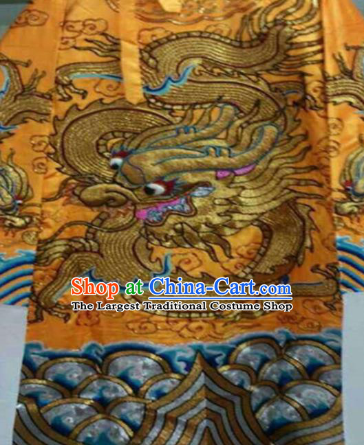 Chinese Beijing Opera Emperor Golden Embroidered Robe Traditional Peking Opera General Costume for Men