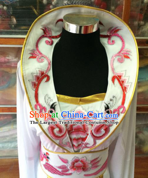 Chinese Beijing Opera Queen White Dress Traditional Peking Opera Empress Costume for Women