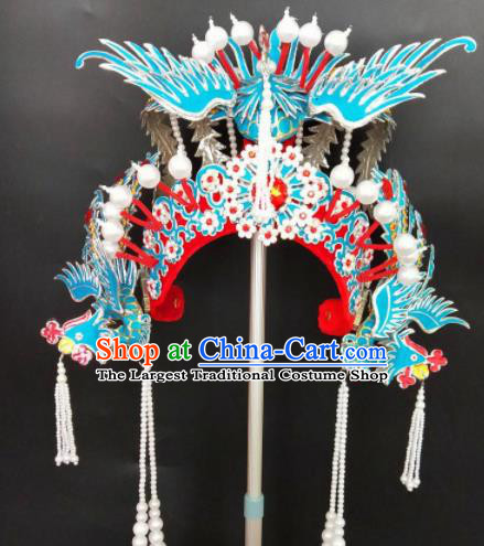 Chinese Beijing Opera Bride Red Phoenix Coronet Traditional Peking Opera Princess Hat Hair Accessories for Women