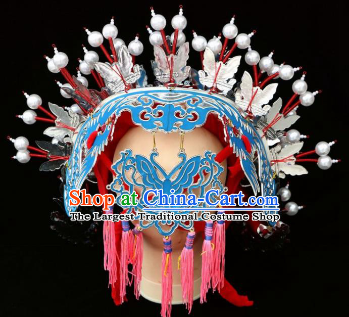 Chinese Beijing Opera Diva Phoenix Coronet Traditional Peking Opera Bride Hat Hair Accessories for Women