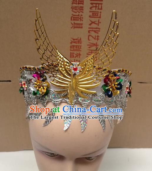 Chinese Ancient Princess White Hat Traditional Peking Opera Actress Dance Hair Accessories for Kids
