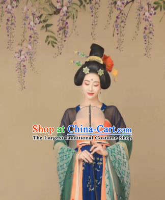 Chinese Ancient Imperial Consort Dress Traditional Tang Dynasty Royal Empress Costumes and Headpiece for Women