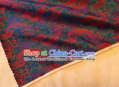 Asian Chinese Traditional Paisley Pattern Design Green Brocade Cheongsam Fabric Silk Material