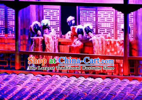 Chinese Impression Da Hong Pao Dance Red Dress Stage Performance Goddess Costume and Headpiece for Women