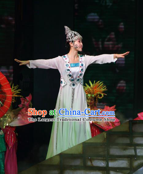 Chinese The Romantic Show of Songcheng West Lake Legend Madam White Snake Dress Stage Performance Costume for Women