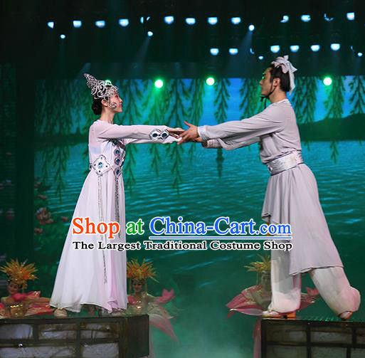 Chinese The Romantic Show of Songcheng West Lake Legend Madam White Snake Dress Stage Performance Costume for Women