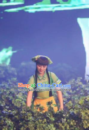 Chinese The Romantic Show of Songcheng Dance Green Dress Stage Performance Costume for Women