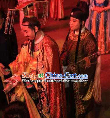 Chinese The Dream of Tang Dynasty Xuan Emperor and Imperial Consort Yang Stage Show Costumes for Women for Men