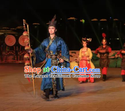 Chinese The Dream of Tang Dynasty Eunuch Gao Lishi Stage Performance Dance Costume for Men