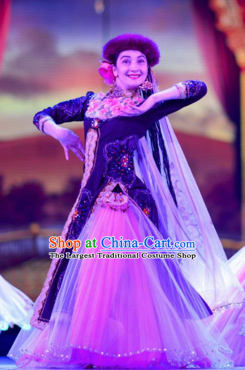 Chinese Back to the Silk Road Uyghur Nationality Dance Dress Stage Performance Ethnic Costume for Women