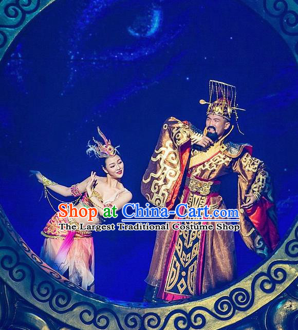 Chinese The Romantic Show of Tanhe Emperor and Imperial Consort Stage Performance Dance Costumes for Women for Men