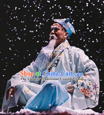 Chinese Dharma Legends in Famen Temple Ancient Ming Dynasty Old Scholar Stage Performance Costume for Men