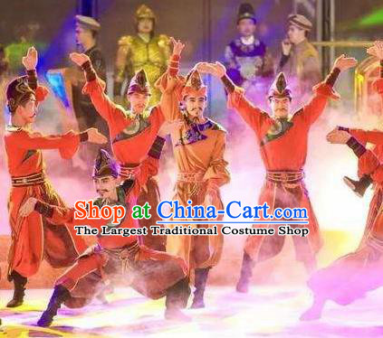 Chinese Chang An Impression Ancient Tang Dynasty Ethnic Stage Performance Costume for Men