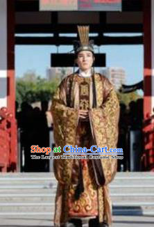 Chinese Chang An Impression Ancient Tang Dynasty Emperor Stage Performance Costume for Men