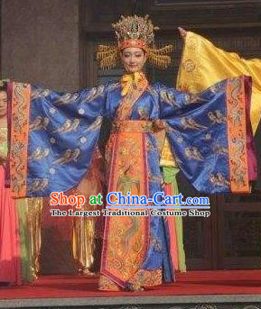 Chinese Back to Song Dynasty Queen Empress Dance Dress Stage Performance Costume and Headpiece for Women