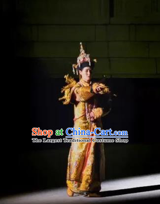 Chinese Peoformance In Panshan Mountain Qing Dynasty Queen Dress Stage Performance Costume and Headpiece for Women