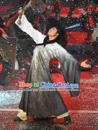 Chinese Magic Ganpo Longhu Mountain Taoist Swordsman Stage Performance Dance Costume for Men