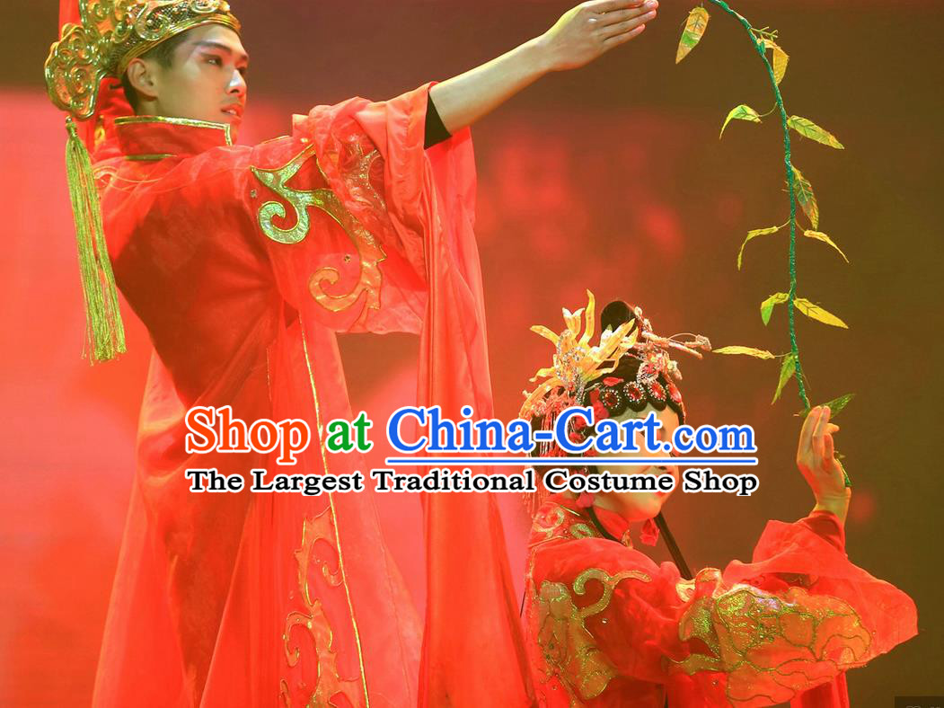 Chinese Magic Ganpo Peking Opera Wedding Bride and Bridegroom Stage Performance Dance Costumes for Women for Men