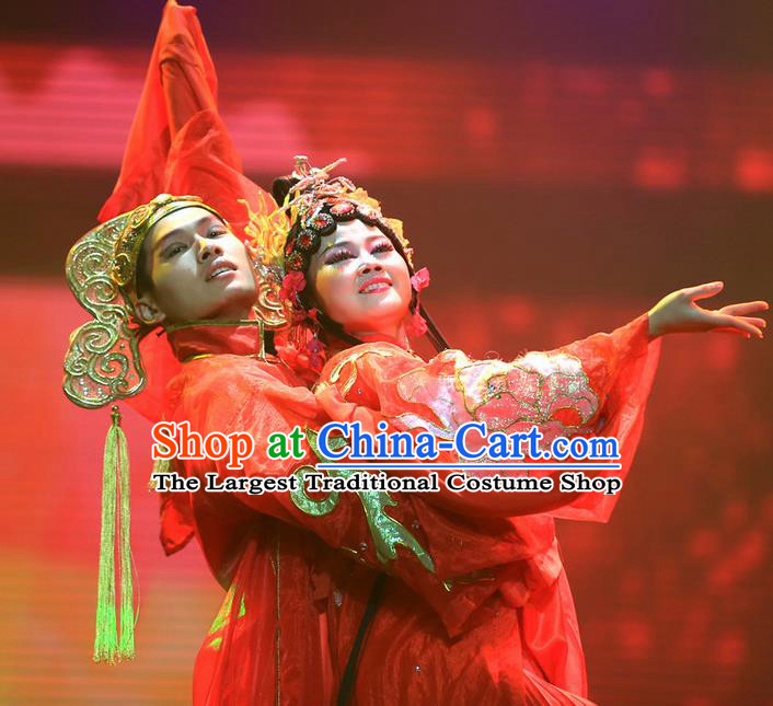 Chinese Magic Ganpo Peking Opera Wedding Bride and Bridegroom Stage Performance Dance Costumes for Women for Men