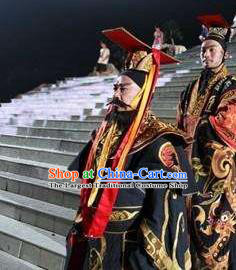 Chinese Mount Tai Worship Ceremony Qin Dynasty First Emperor Stage Performance Dance Costume for Men