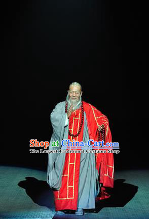 Chinese Buddha Pilgrimages Eastward Monk Abbot Stage Performance Costume for Men