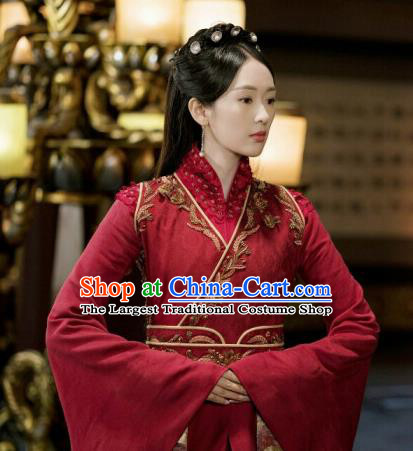 Drama Ever Night Ancient Chinese Royal Princess Red Dress Traditional Tang Dynasty Infanta Costumes for Women