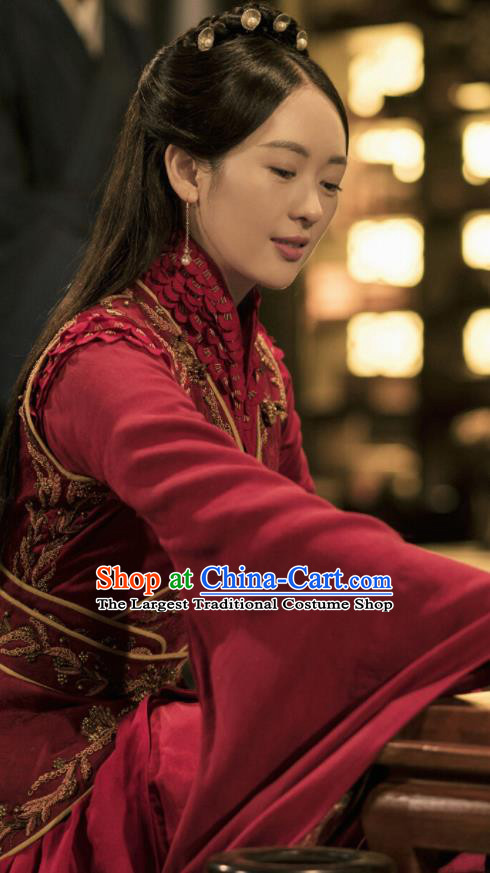 Drama Ever Night Ancient Chinese Royal Princess Red Dress Traditional Tang Dynasty Infanta Costumes for Women