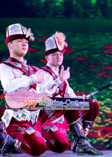 Chinese Silk Road Uyghur Nationality Dance Clothing Ethnic Stage Performance Costume for Men