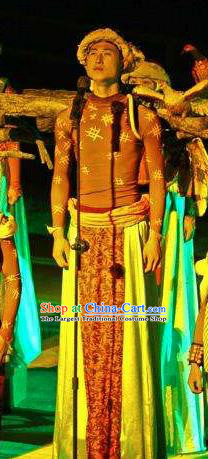 Chinese Impression Wulong Stage Performance Dance Costume for Men