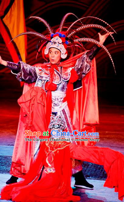 Chinese Picturesque Huizhou Opera Ancient General Armor Clothing Stage Performance Dance Costume for Men