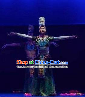 Chinese The Ancient Dunhuang Music Theatre Bodhisattva Clothing Stage Performance Dance Costume for Men