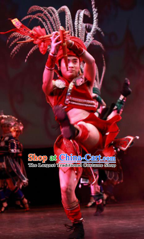 Chinese Wind Of Colorful Guizhou Dong Nationality Dance Clothing Stage Performance Dance Costume for Men