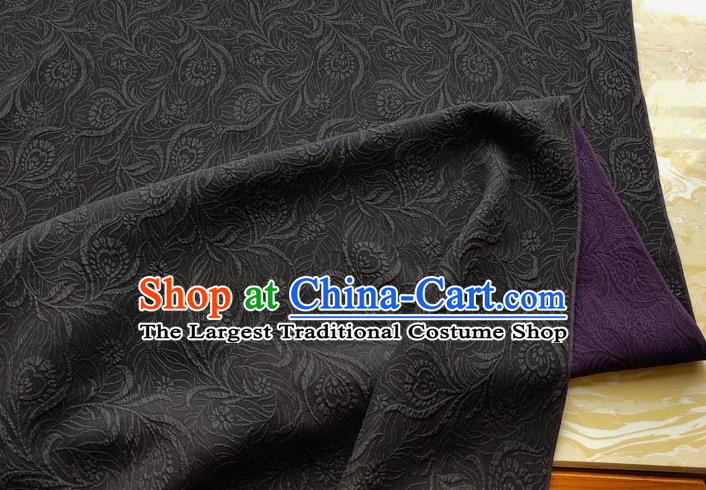 Traditional Chinese Classical Pattern Purple Gambiered Guangdong Gauze Silk Fabric Ancient Hanfu Dress Silk Cloth