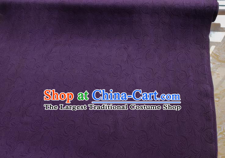 Traditional Chinese Classical Pattern Purple Gambiered Guangdong Gauze Silk Fabric Ancient Hanfu Dress Silk Cloth