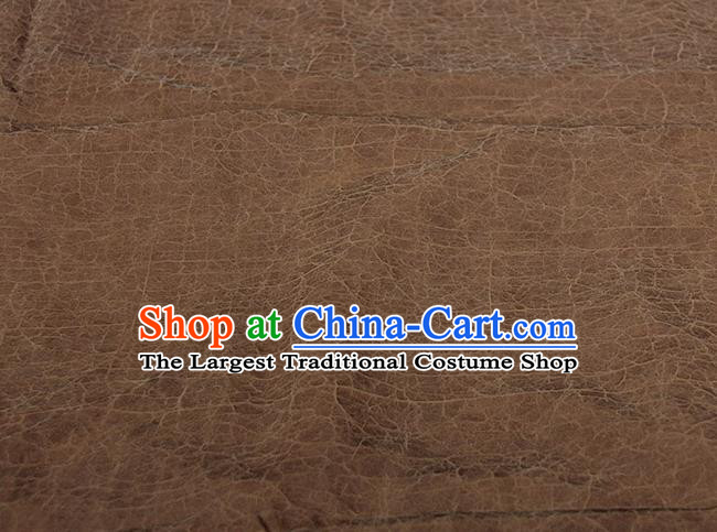 Traditional Chinese Classical Crack Pattern Brownness Gambiered Guangdong Gauze Silk Fabric Ancient Hanfu Dress Silk Cloth
