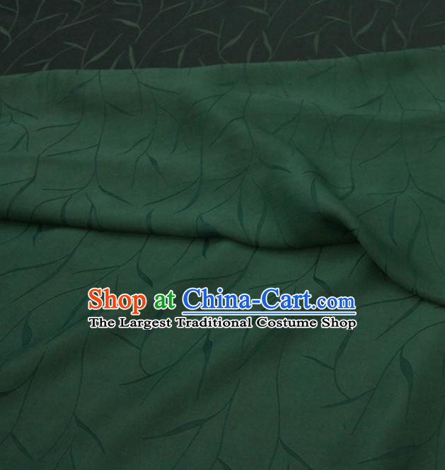 Traditional Chinese Classical Pattern Green Gambiered Guangdong Gauze Silk Fabric Ancient Hanfu Dress Silk Cloth