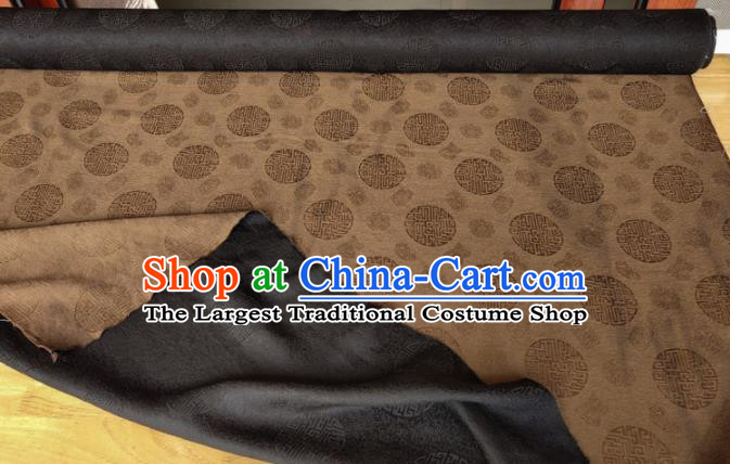 Traditional Chinese Classical Longevity Pattern Black Gambiered Guangdong Gauze Silk Fabric Ancient Hanfu Dress Silk Cloth