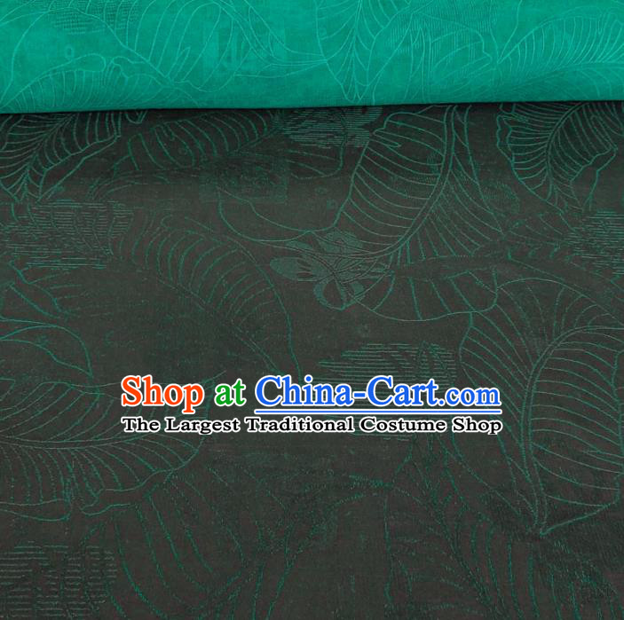 Traditional Chinese Classical Pattern Green Gambiered Guangdong Gauze Silk Fabric Ancient Hanfu Dress Silk Cloth