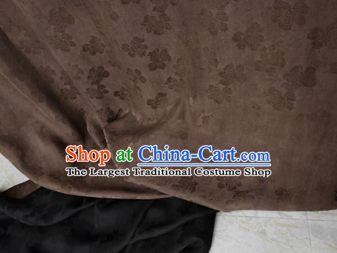 Traditional Chinese Classical Roses Pattern Black Gambiered Guangdong Gauze Silk Fabric Ancient Hanfu Dress Silk Cloth