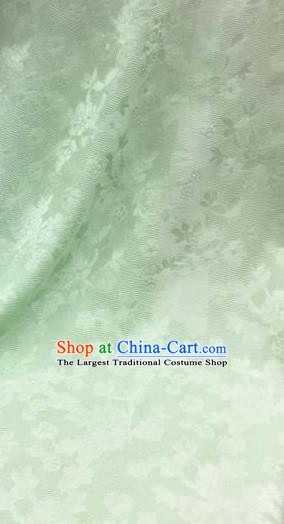 Traditional Chinese Classical Plum Blossom Pattern Green Silk Fabric Ancient Hanfu Dress Brocade Cloth