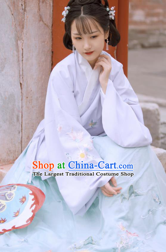 Traditional Chinese Ming Dynasty Young Lady Replica Costumes Ancient Servant Girl Hanfu Dress for Women