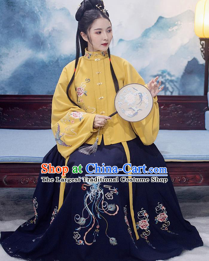 Traditional Chinese Ming Dynasty Nobility Lady Replica Costumes Ancient Palace Princess Hanfu Dress Complete Set