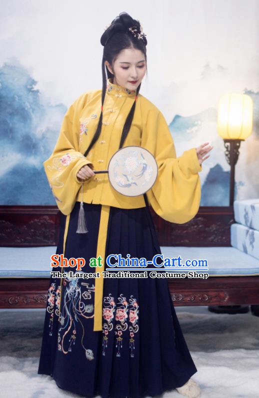 Traditional Chinese Ming Dynasty Nobility Lady Replica Costumes Ancient Palace Princess Hanfu Dress Complete Set