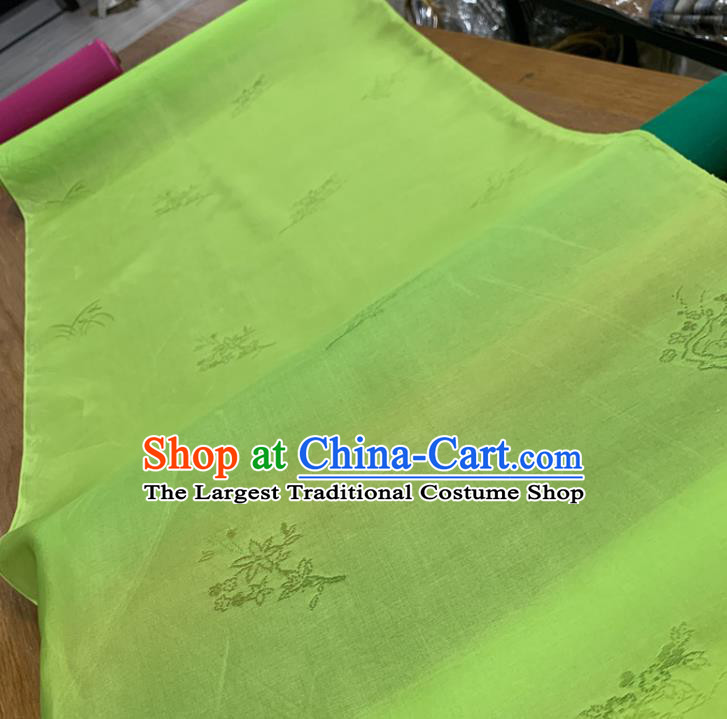 Chinese Classical Pattern Light Green Silk Fabric Traditional Ancient Hanfu Dress Brocade Cloth