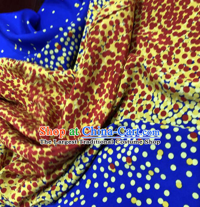 Chinese Classical Pattern Deep Blue Silk Fabric Traditional Ancient Hanfu Dress Brocade Cloth