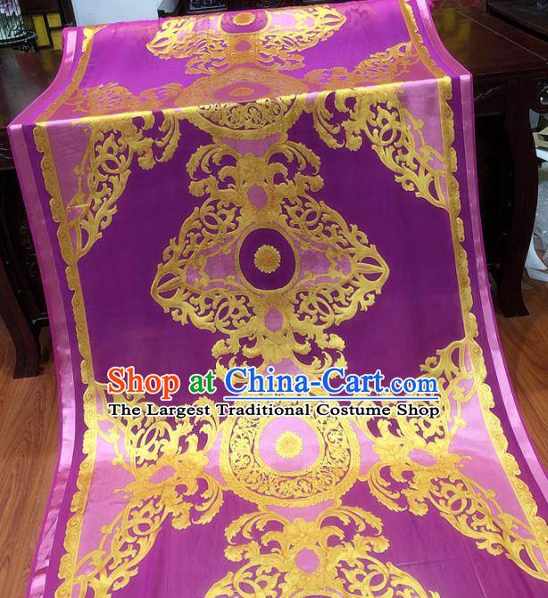 Chinese Classical Pattern Purple Silk Fabric Traditional Ancient Hanfu Dress Brocade Cloth